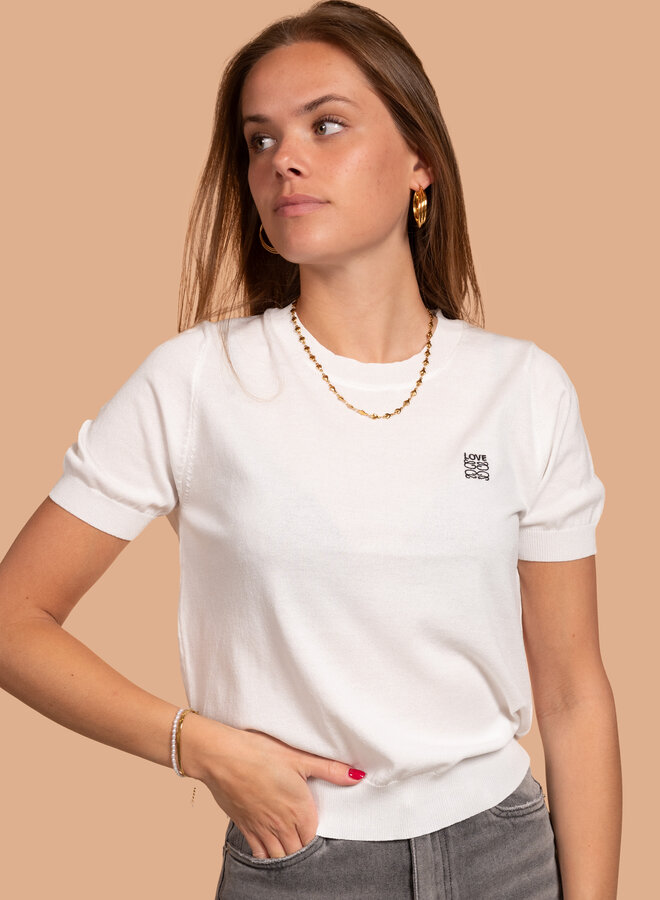Dunne top LOVE wit