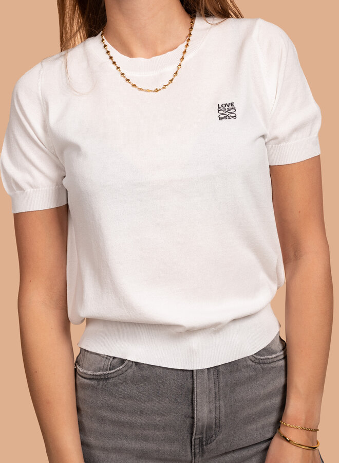 Dunne top LOVE wit