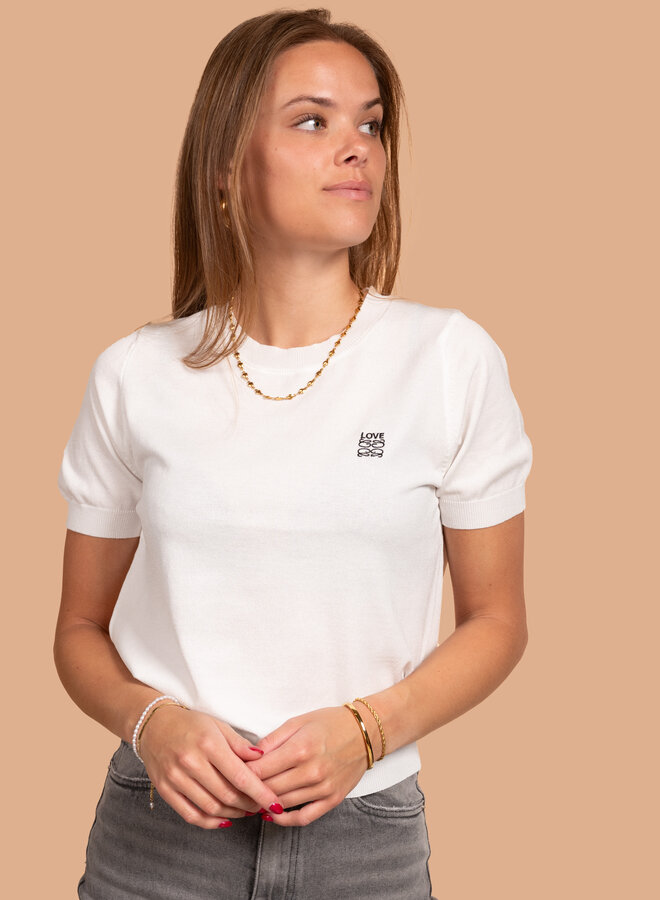 Dunne top LOVE wit