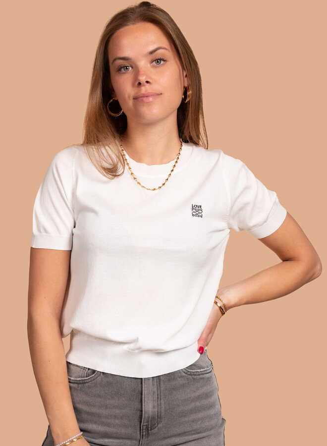 Dunne top LOVE wit