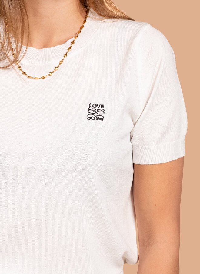 Dunne top LOVE wit