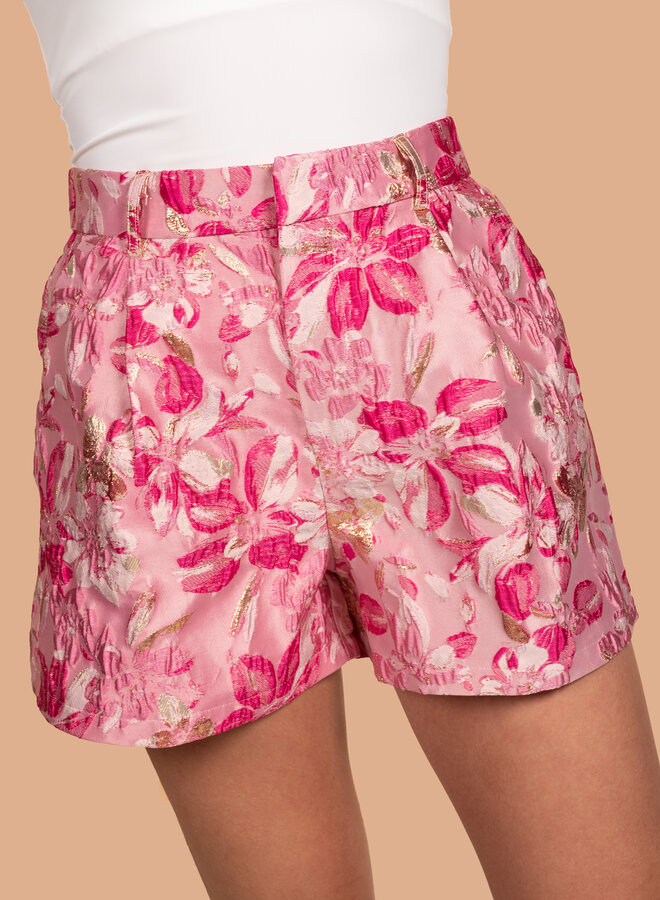 Jacquard short roze