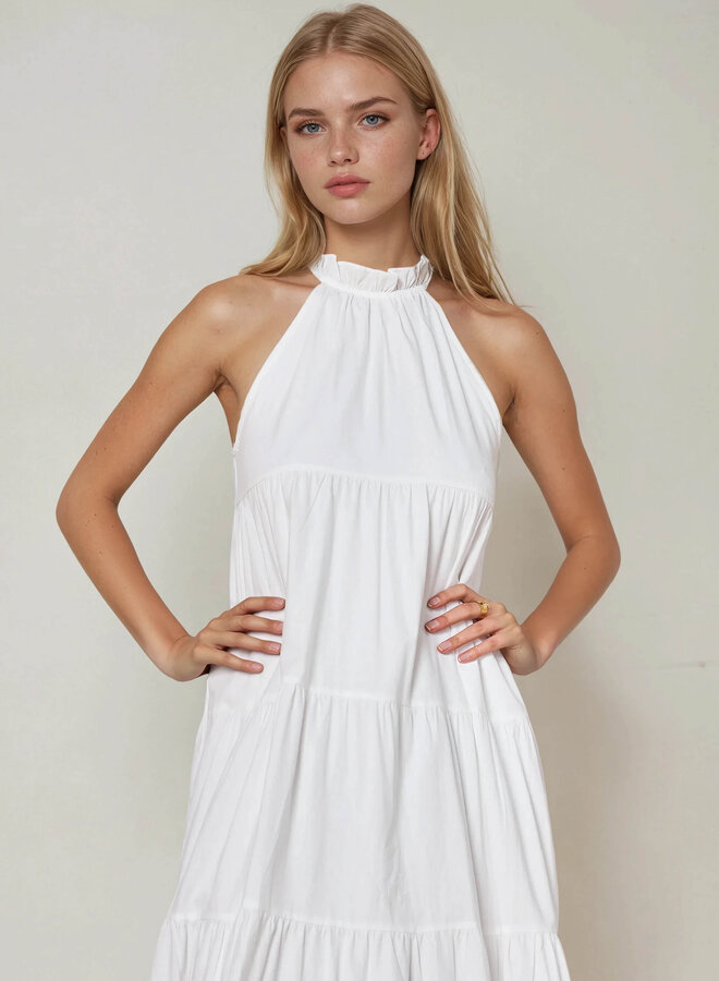 Halter jurk maxi wit