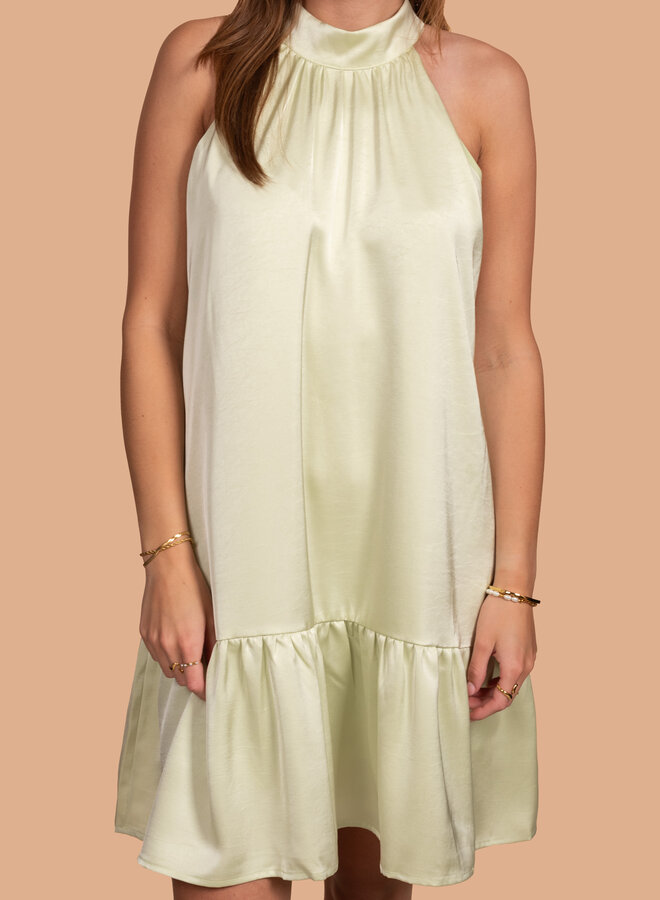 Sage korte halter jurk