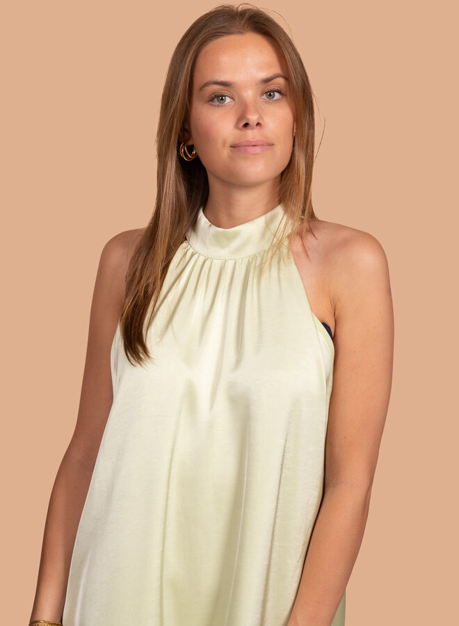 Sage korte halter jurk