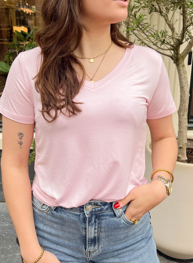 Basic shirt Kylie zachtroze