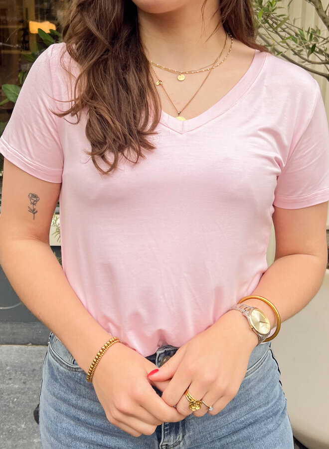 Basic shirt Kylie zachtroze