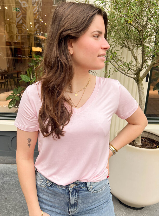 Basic shirt Kylie zachtroze