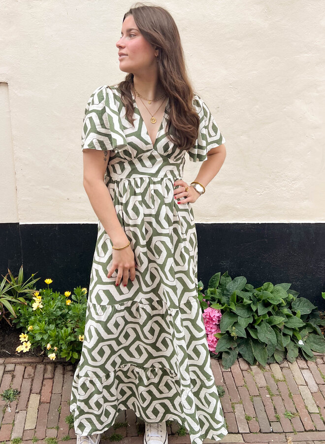 Viscose maxi jurk groen