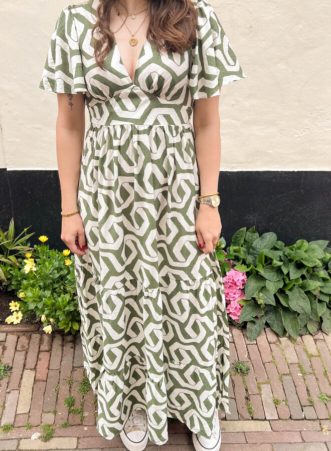 Viscose maxi jurk groen