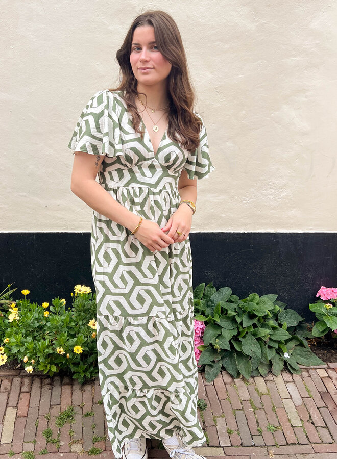 Viscose maxi jurk groen