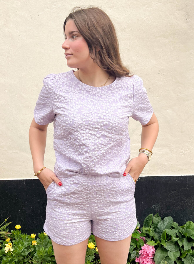 Top peplum paars