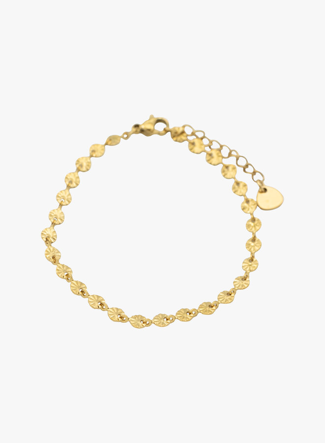 Schakel armband rondjes goud