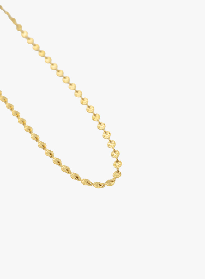 Schakel ketting rondjes goud