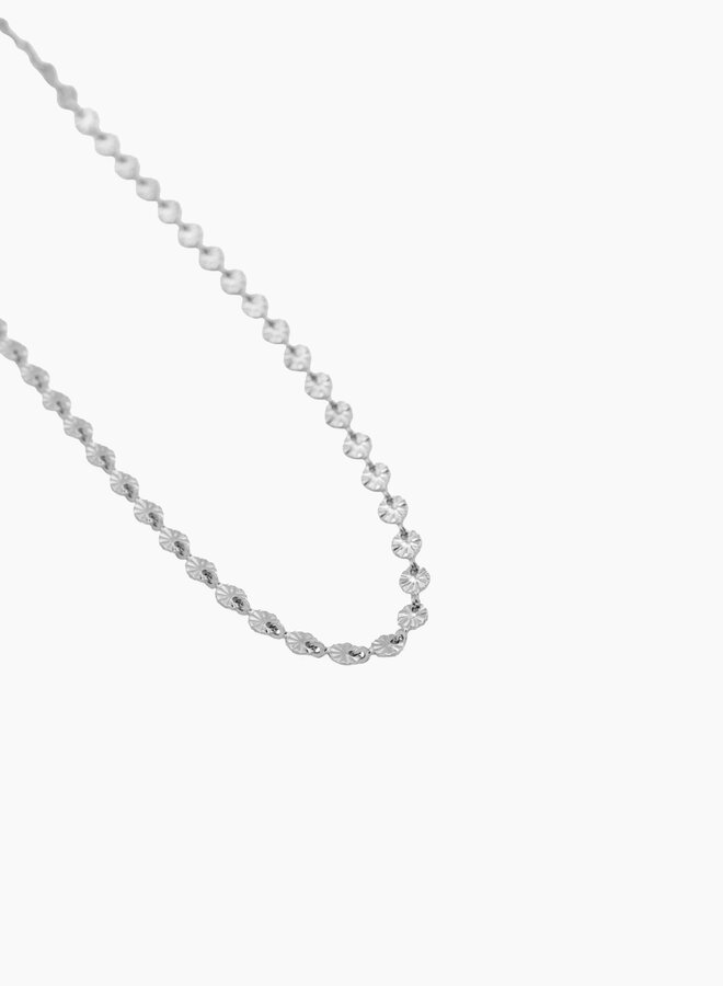 Schakel ketting rondjes zilver