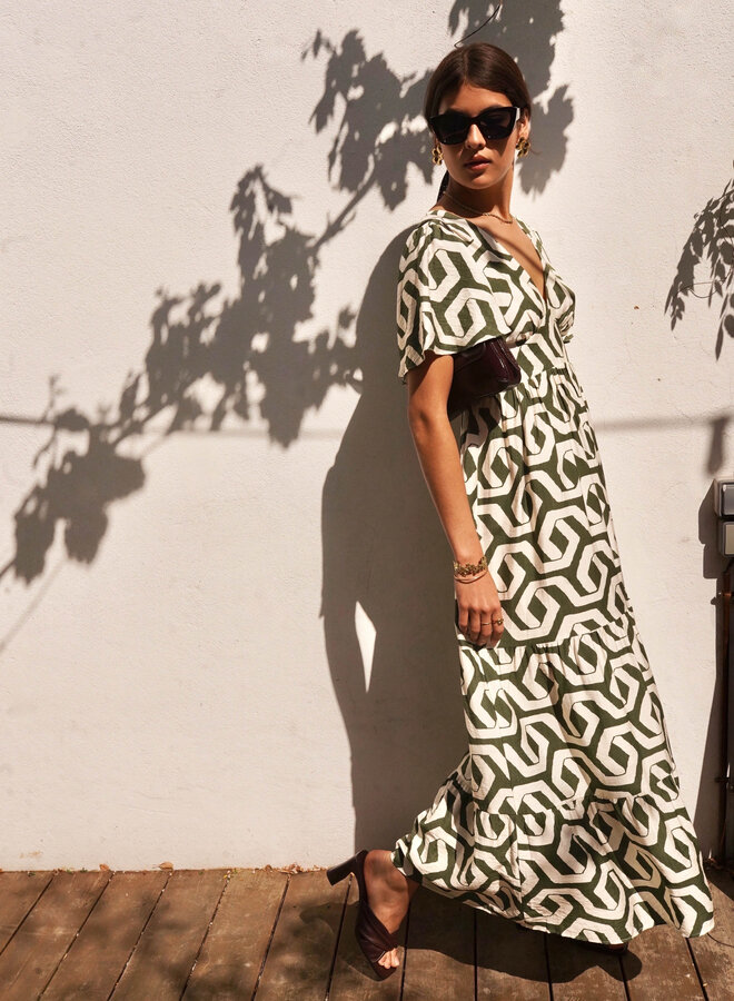 Viscose maxi jurk groen