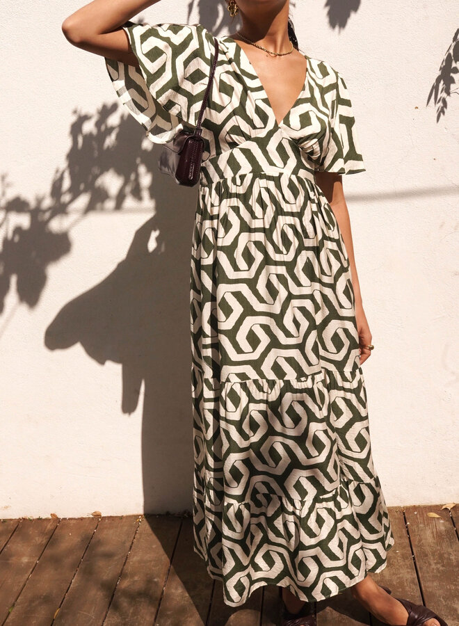 Viscose maxi jurk groen