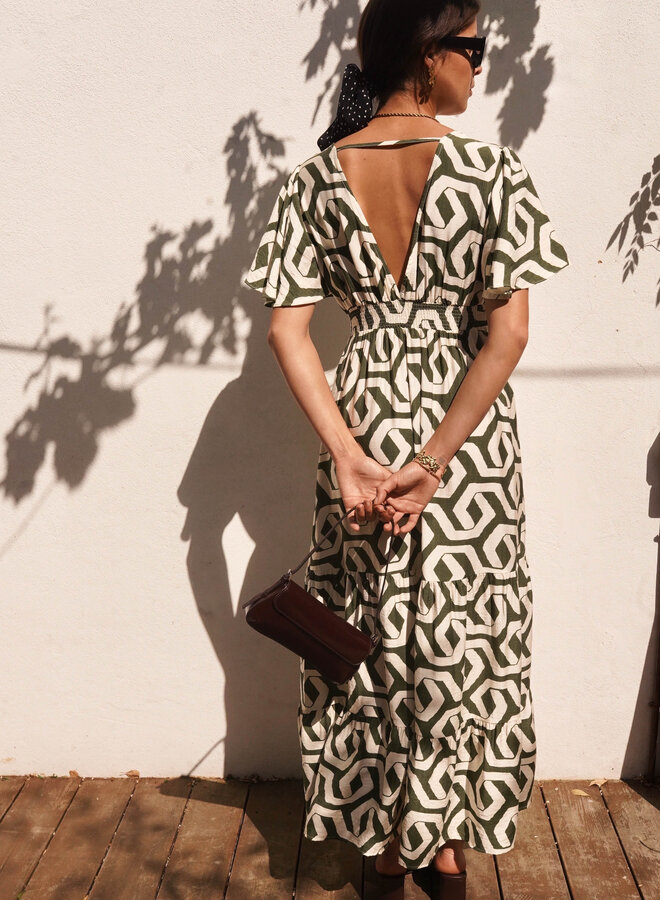 Viscose maxi jurk groen