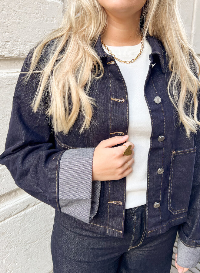 Denim jacket donker blauw