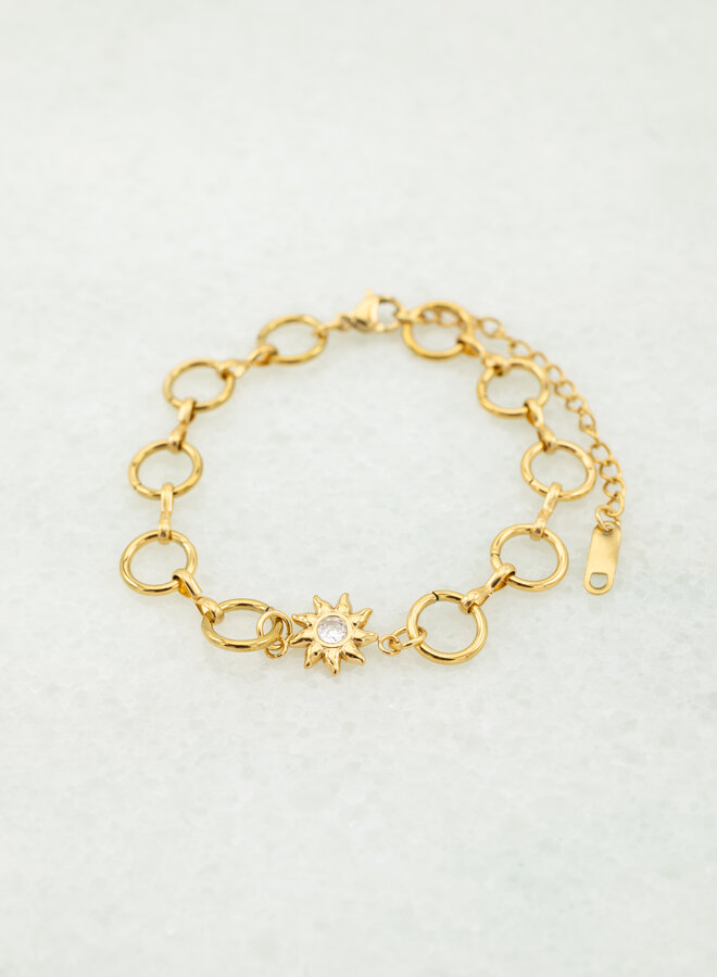 Armband circles and sun goud