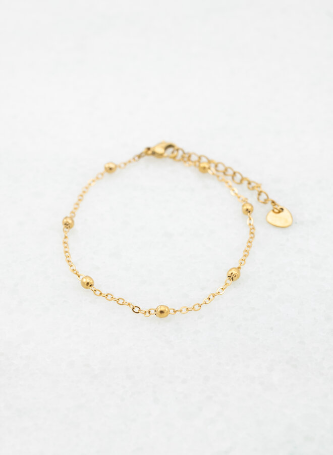 Fijne armband little beads goud