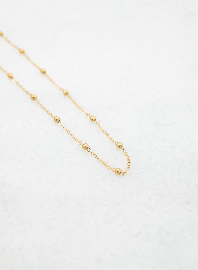 Fijne ketting little beads goud