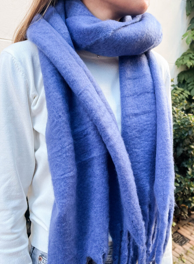Warme sjaal kobalt blauw