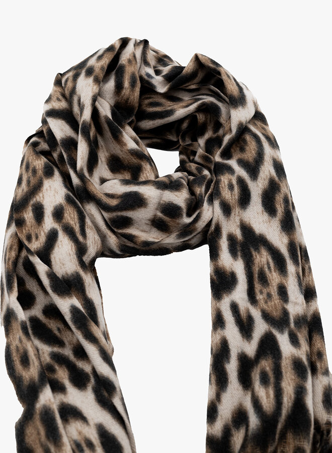 Warme sjaal luipaard print