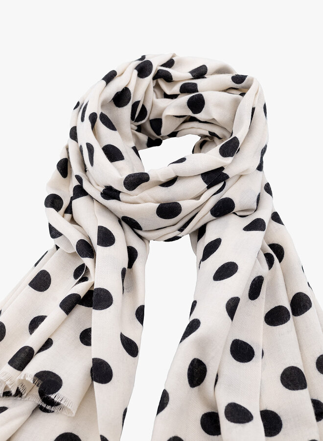 Sjaal polka dot beige