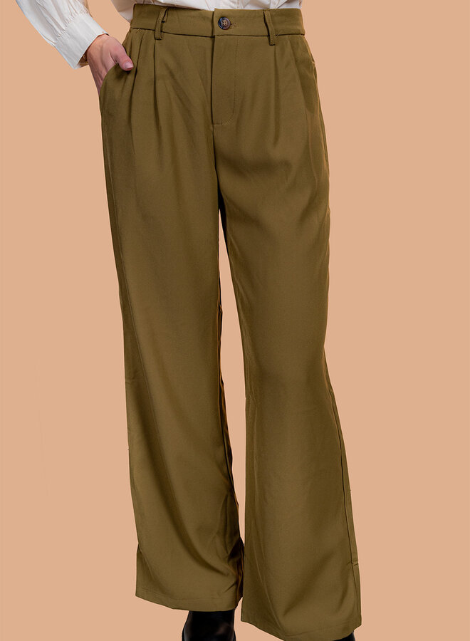 Pantalon wide leg groen