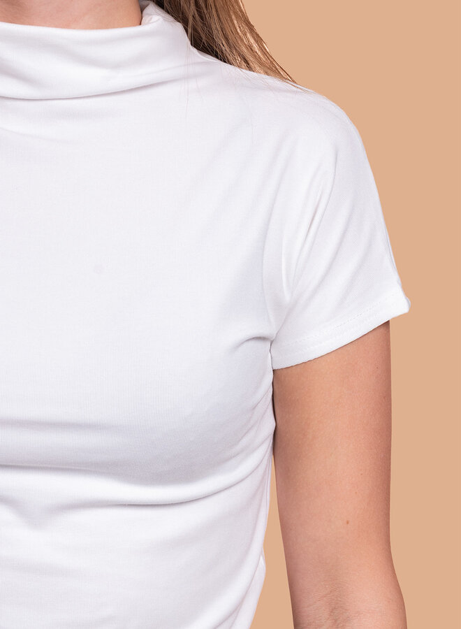 Shirt met hoge hals wit