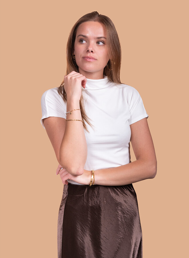 Shirt met hoge hals wit
