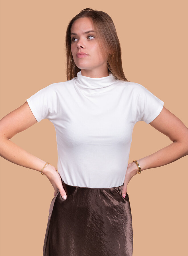 Shirt met hoge hals wit