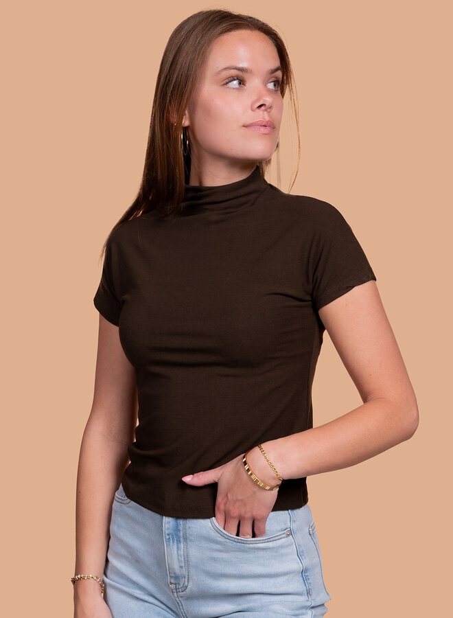 Shirt met hoge hals donkergroen