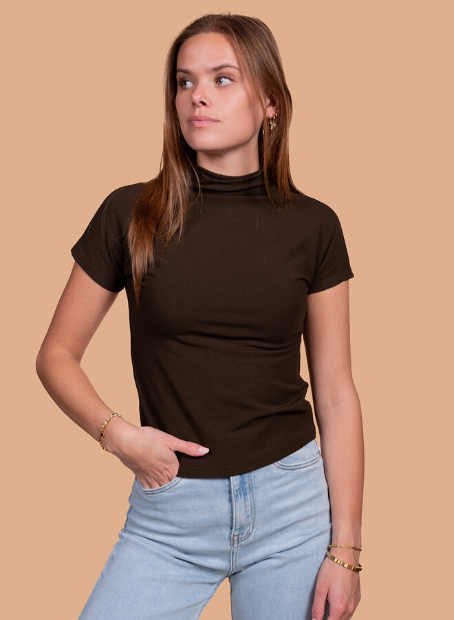 Shirt met hoge hals donkergroen