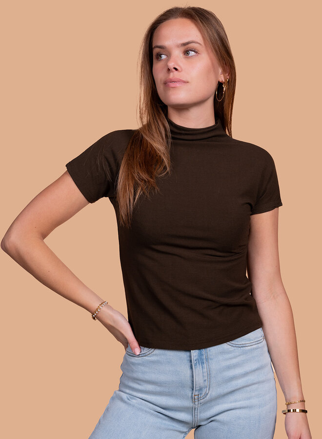 Shirt met hoge hals donkergroen