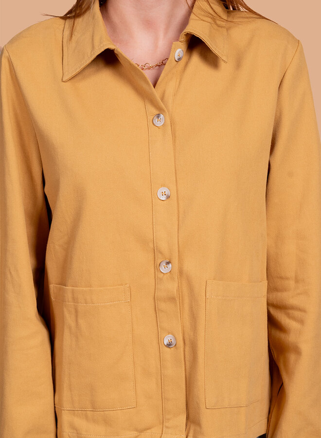 Jeans jacket mosterd geel