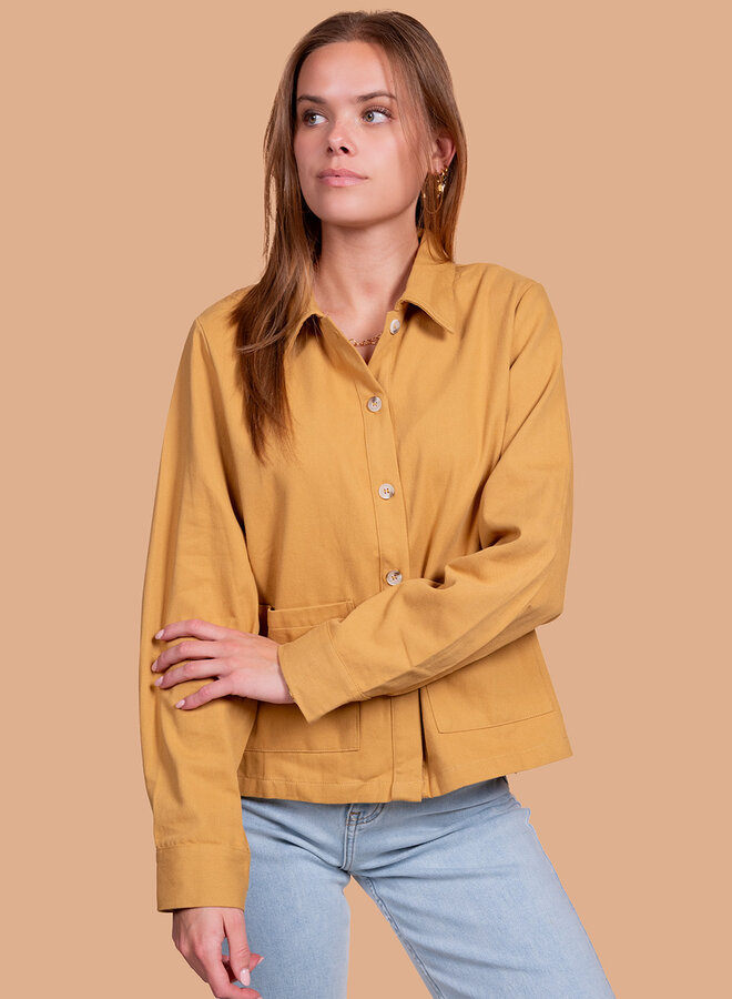 Jeans jacket mosterd geel