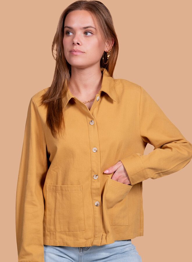 Jeans jacket mosterd geel