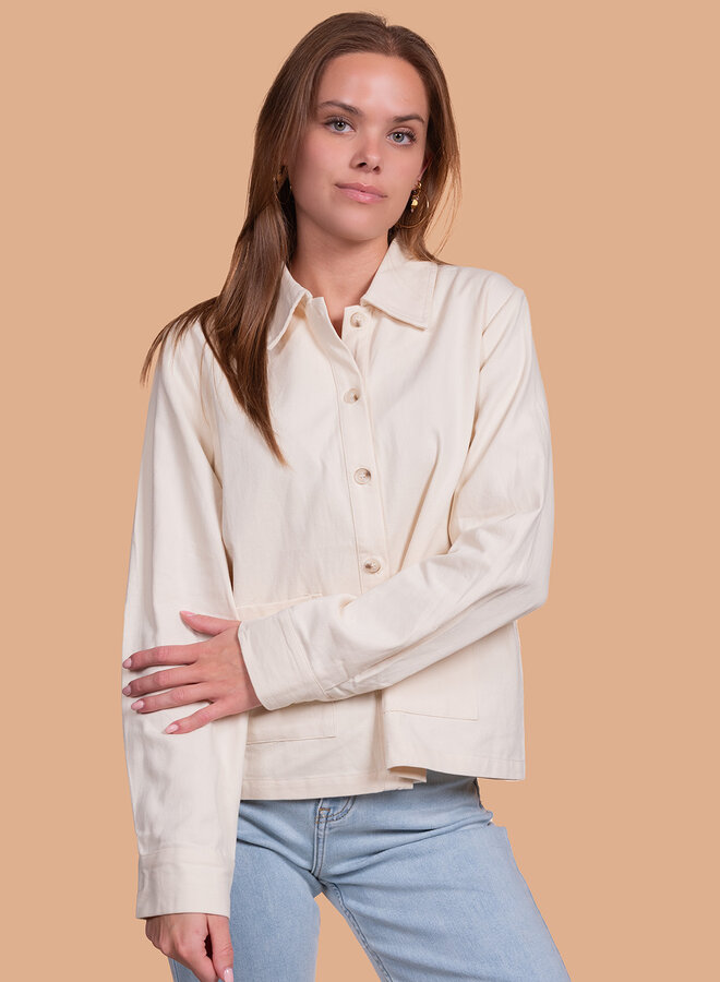 Jeans jacket gebroken wit