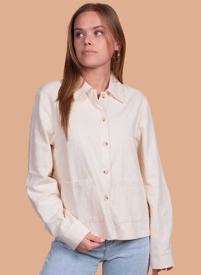 Jeans jacket gebroken wit