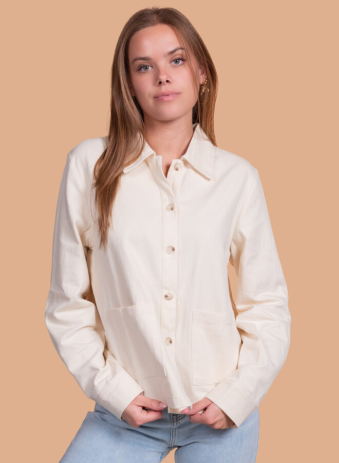 Jeans jacket gebroken wit