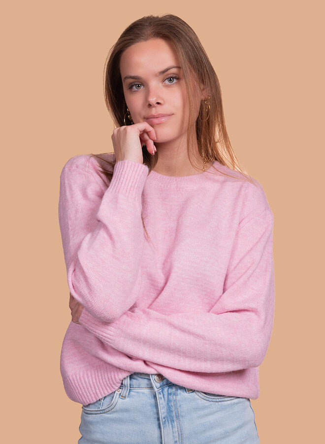 Roze trui Jade met ronde hals