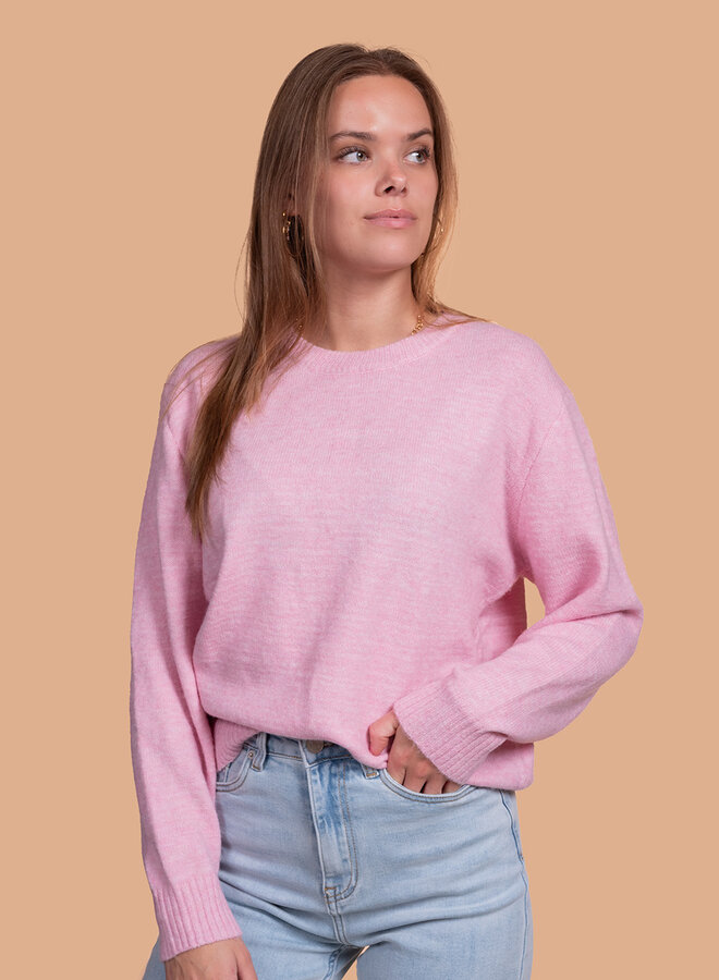 Roze trui Jade met ronde hals