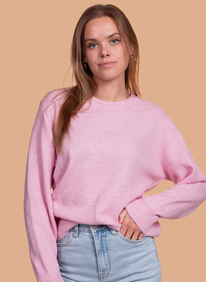 Roze trui Jade met ronde hals