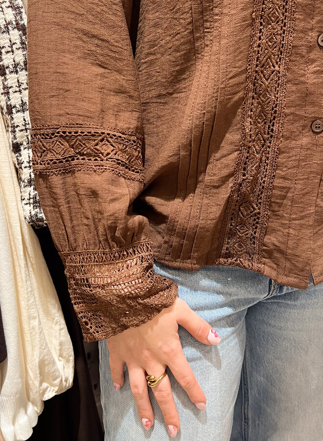Chocolade bruine blouse Adriana