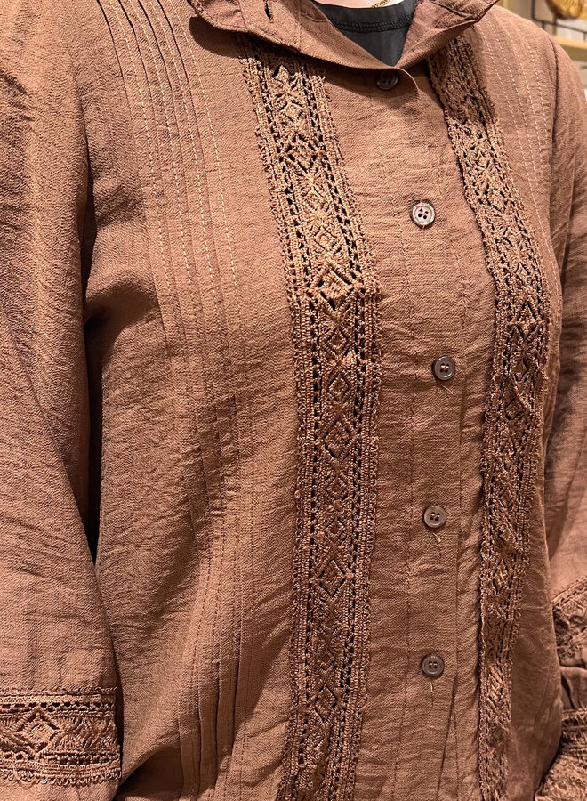 Chocolade bruine blouse Adriana