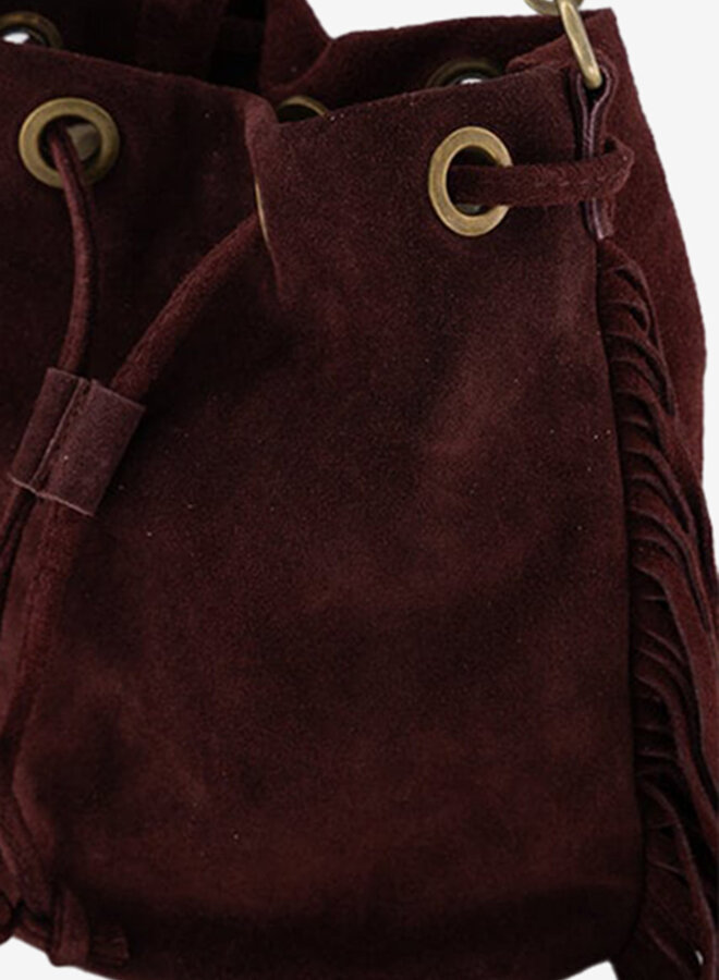 Leren crossbody tas suède bordeaux