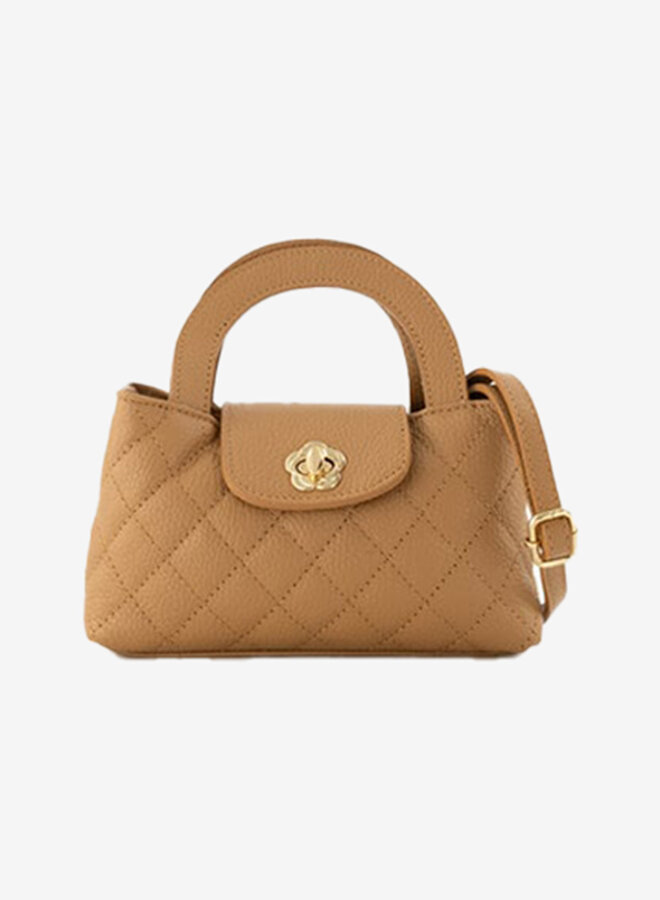 Leren handtas Roos camel