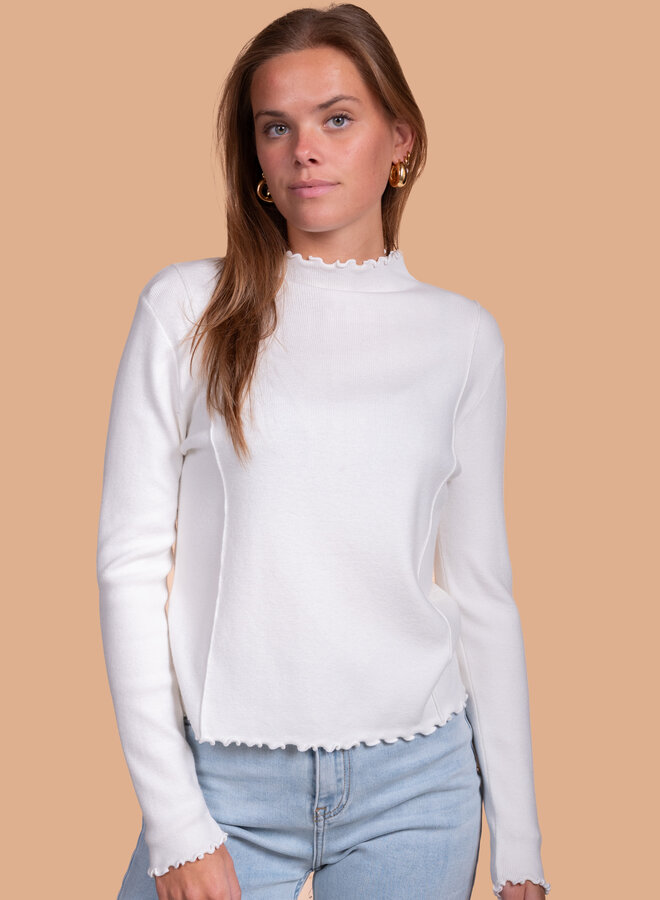 Top met col Soraya gebroken wit